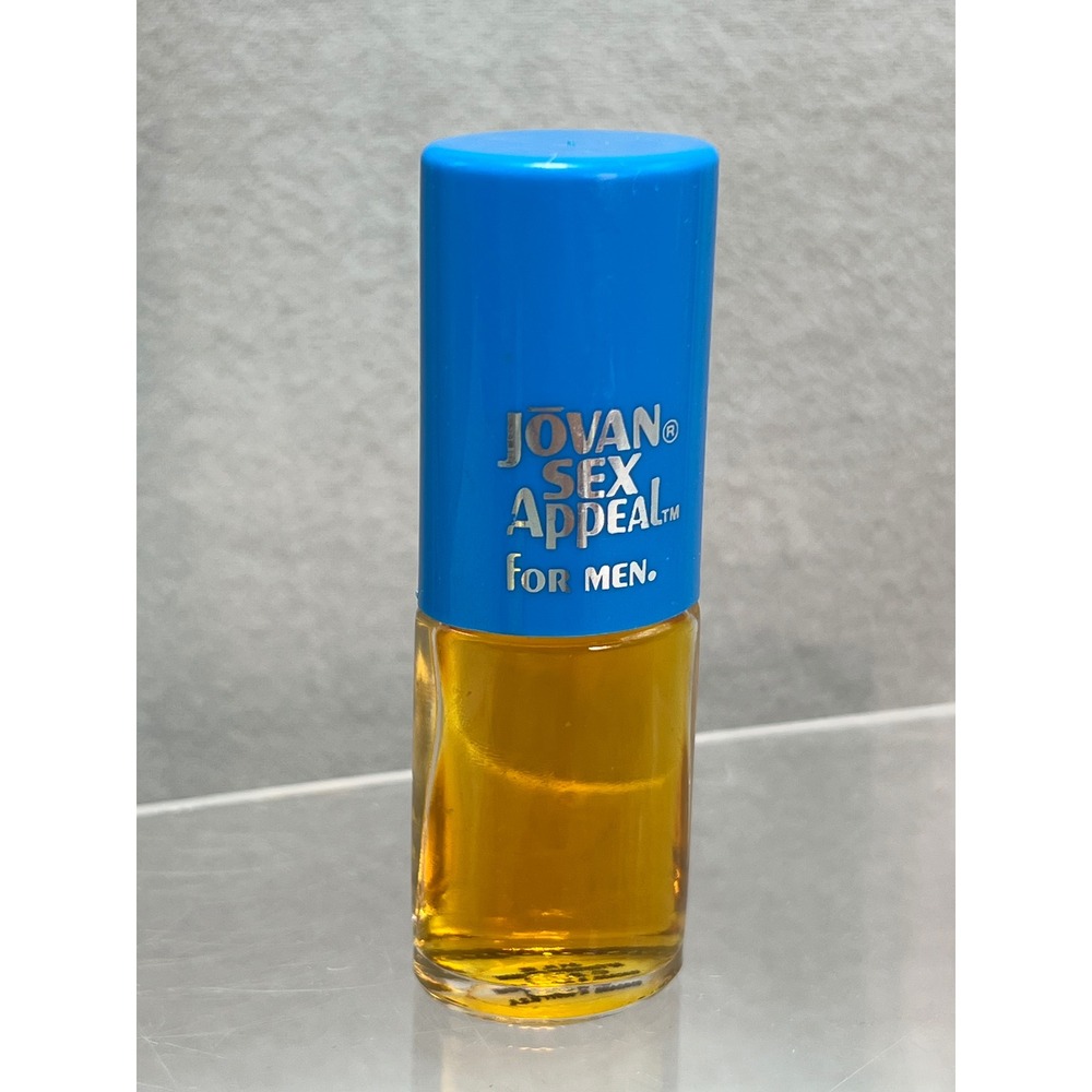 Jovan Sex Appeal for Men Aftershave Cologne Vintage Splash 70s Blue Lid 0.375oz